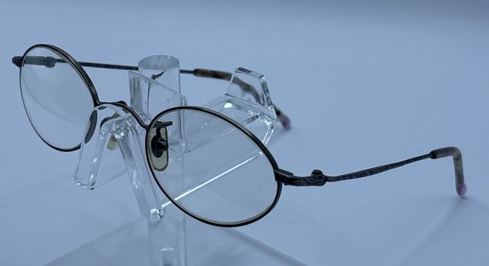 Laura Ashley Bethany Eyeglasses Pewter Tweed Oval Metal Frames 145mm